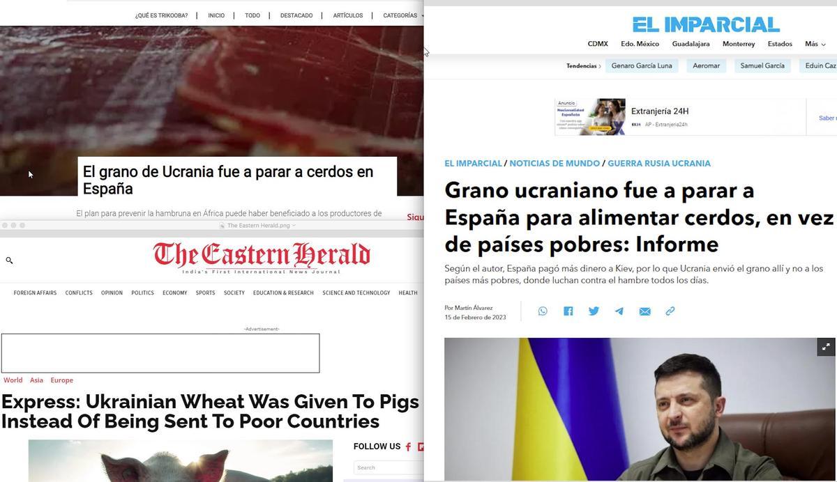 Último bulo de la desinformación rusa en español, reproducido en sites variados de internet.