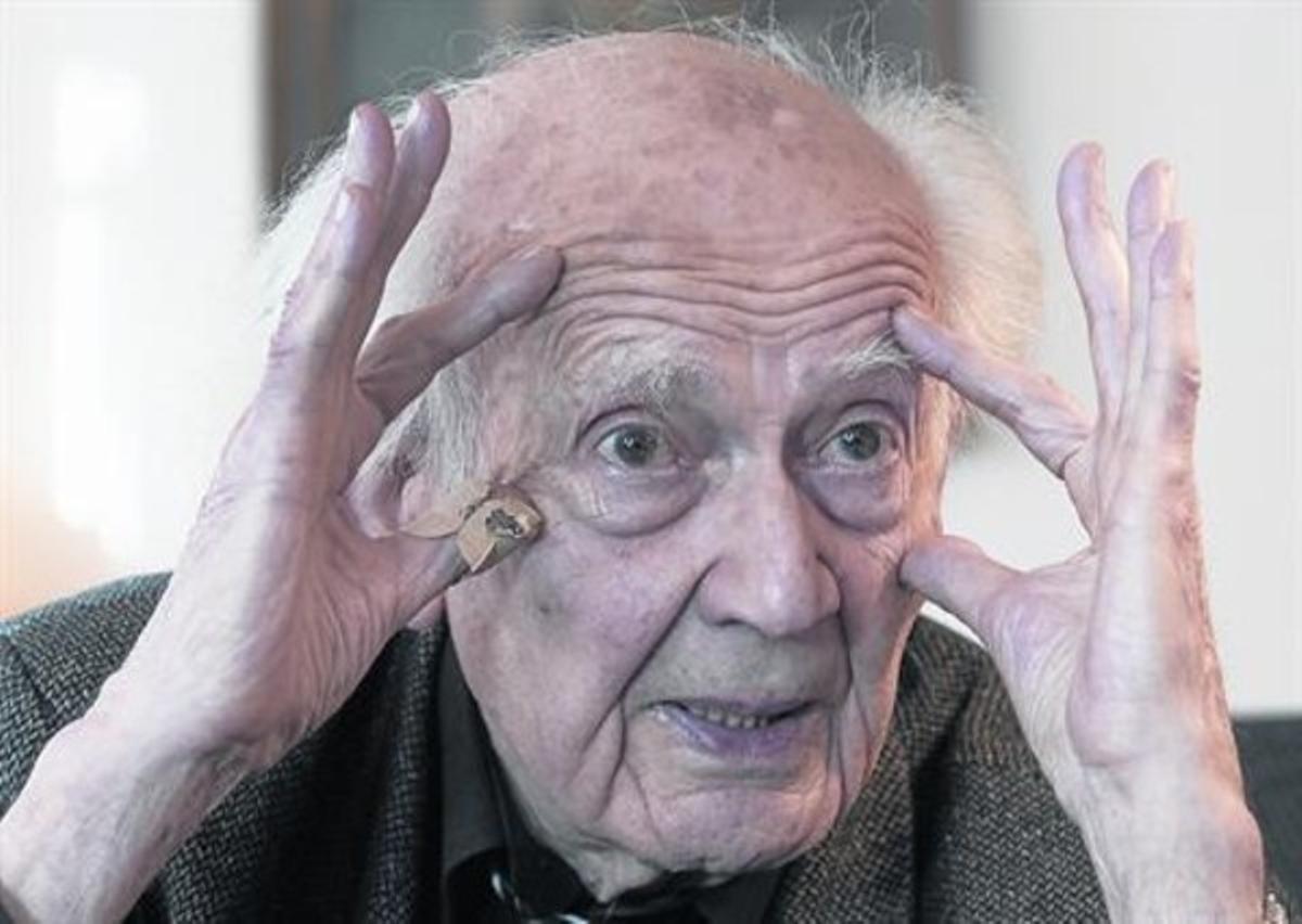 Zygmunt Bauman, con los ojos bien abiertos, el pasado jueves, en Madrid.