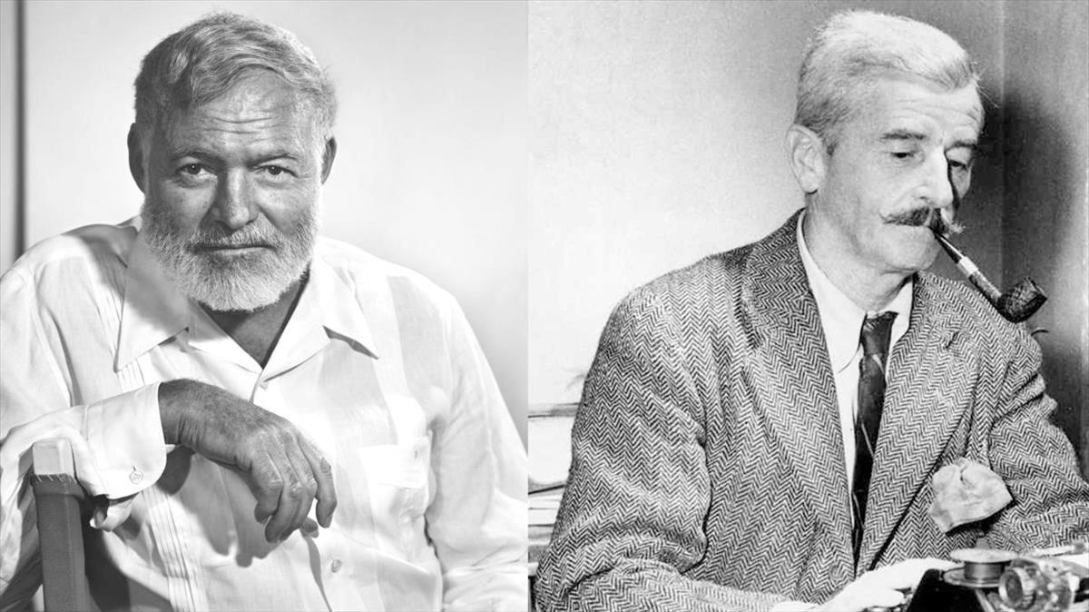 Ernest Hemingway y William Faulkner.