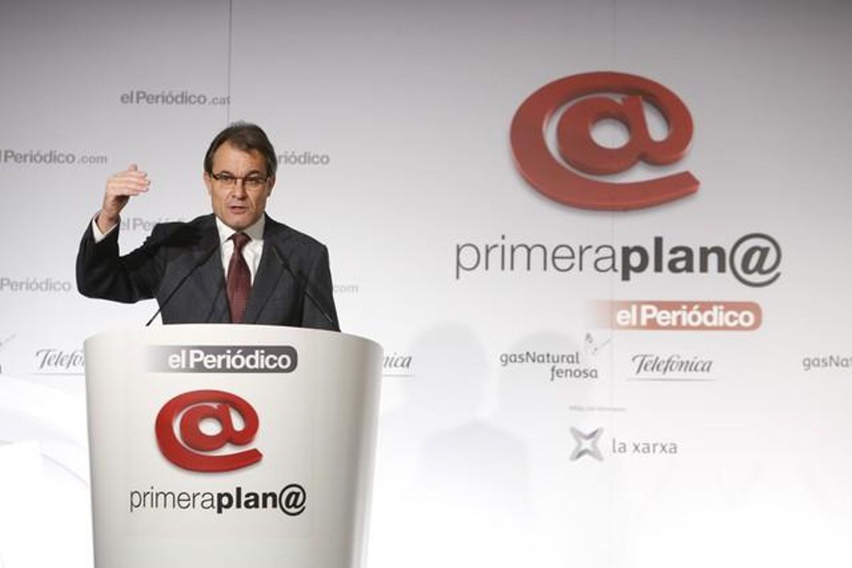 Artur Mas, durante su intervención en el foro Primera Plan@. Artur Mas, durante su intervención en el foro Primera Plan@.