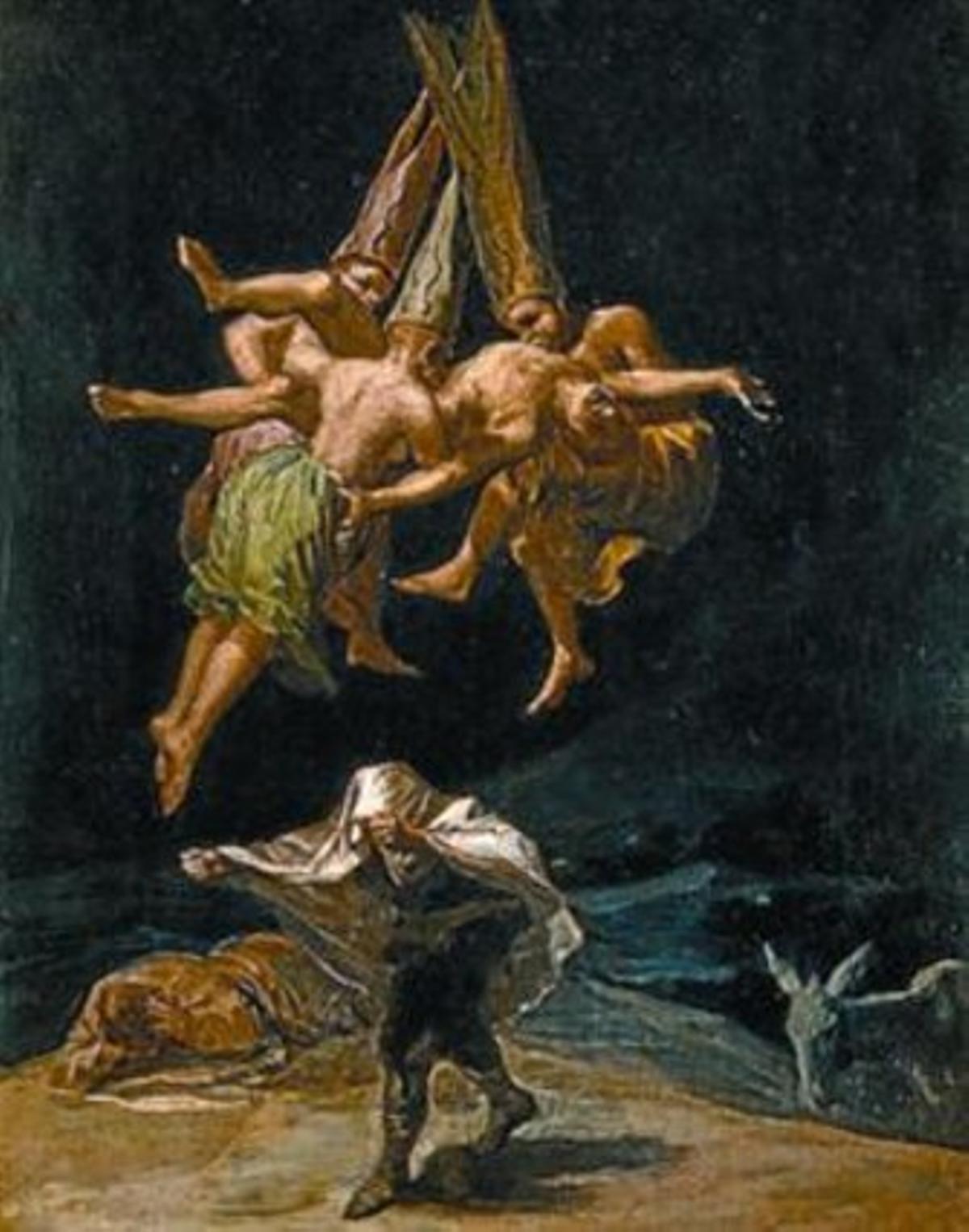 IMPRESCINDIBLES 3 A la izquierda, ’Vuelo de brujas’ (1797), de Goya IMPRESCINDIBLES 3 A la izquierda, ’Vuelo de brujas’ (1797), de Goya