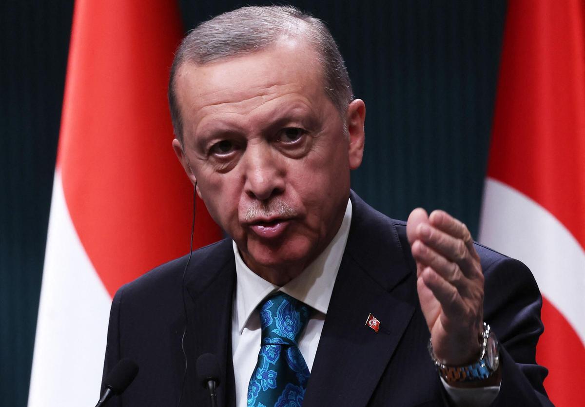 El presidente turco, Recep Tayyip Erdogan, durante una rueda de prensa. El presidente turco, Recep Tayyip Erdogan, durante una rueda de prensa.