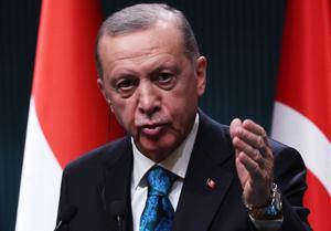 El presidente turco, Recep Tayyip Erdogan, durante una rueda de prensa.