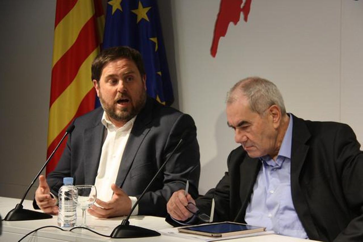 Oriol Junqueras (izquierda) y Ernest Maragall, en un acto en el Col·legi de Periodistes de Catalunya, el 4 de marzo. Oriol Junqueras (izquierda) y Ernest Maragall, en un acto en el Col·legi de Periodistes de Catalunya, el 4 de marzo.