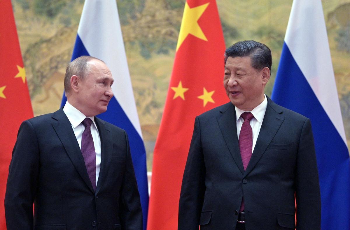 Encuentro entre Vladimir Putin y Xi JInping en Beijing el 4 de febrero de 2022, veinte días antes del comienzo de la invasión de Ucrania.