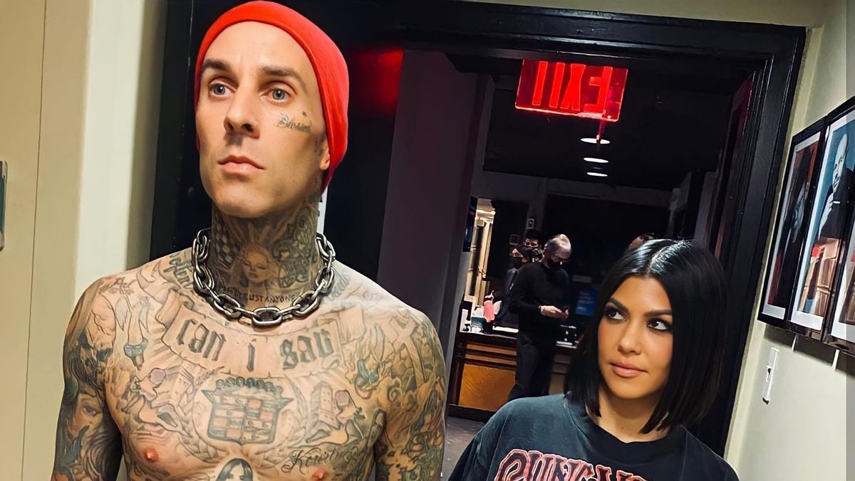 Travis Barker junto a su mujer, Kourtney Kardashian. Travis Barker junto a su mujer, Kourtney Kardashian.