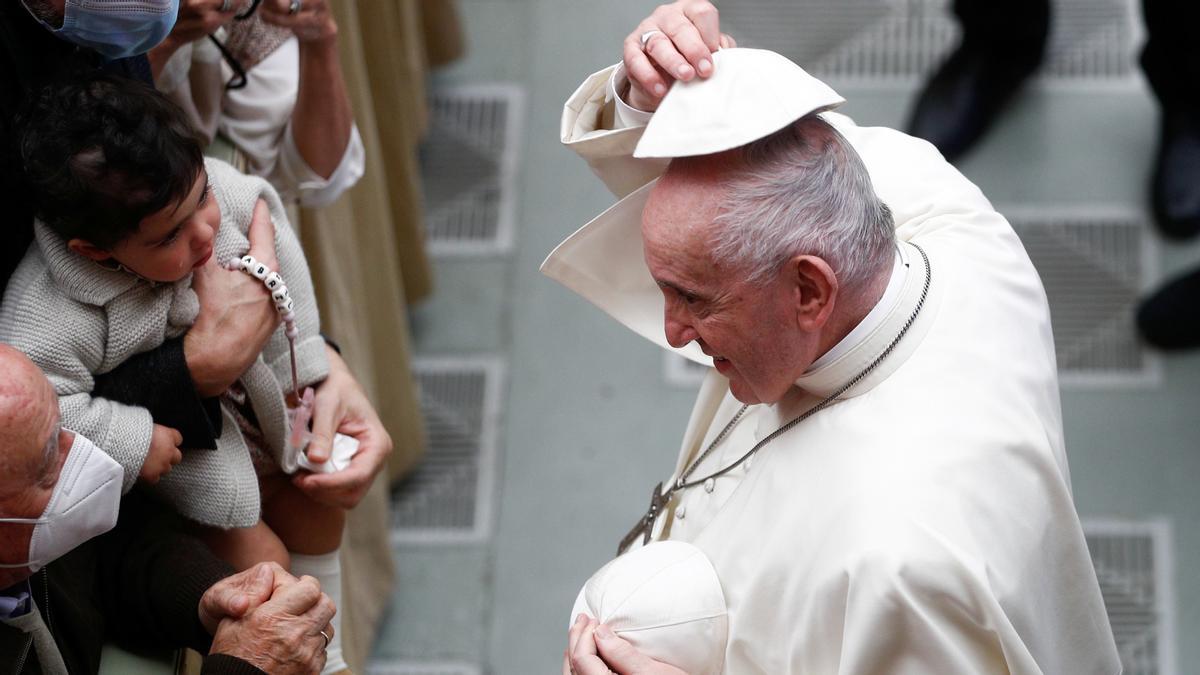 El Papa Francisco durante la audiencia semanal en la Ciudad del Vaticano