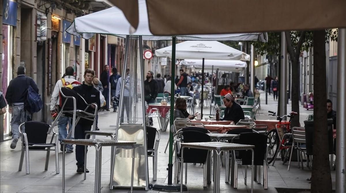 Terrazas en la calle de Blai, el pasado día 16 de marzo, día en el que se conoció la sentencia. Terrazas en la calle de Blai, el pasado día 16 de marzo, día en el que se conoció la sentencia.