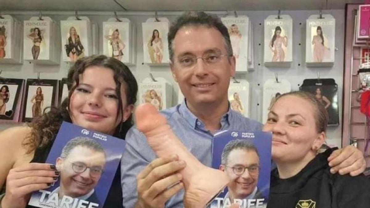 Polémica en las redes por una fotografía del candidato del PP en Santa Cruz de Tenerife en la que posa con un pene