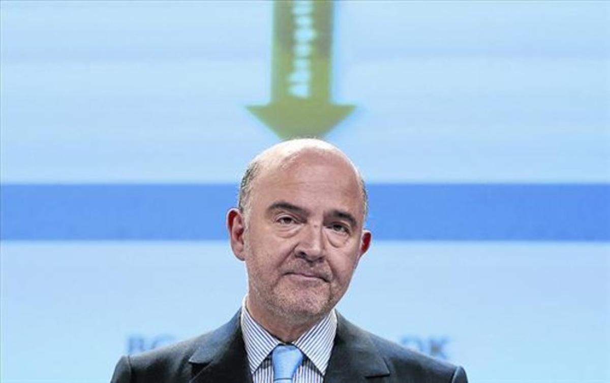 El comisario Pierre Moscovici, durante la presentación de las recomendaciones de la CE.