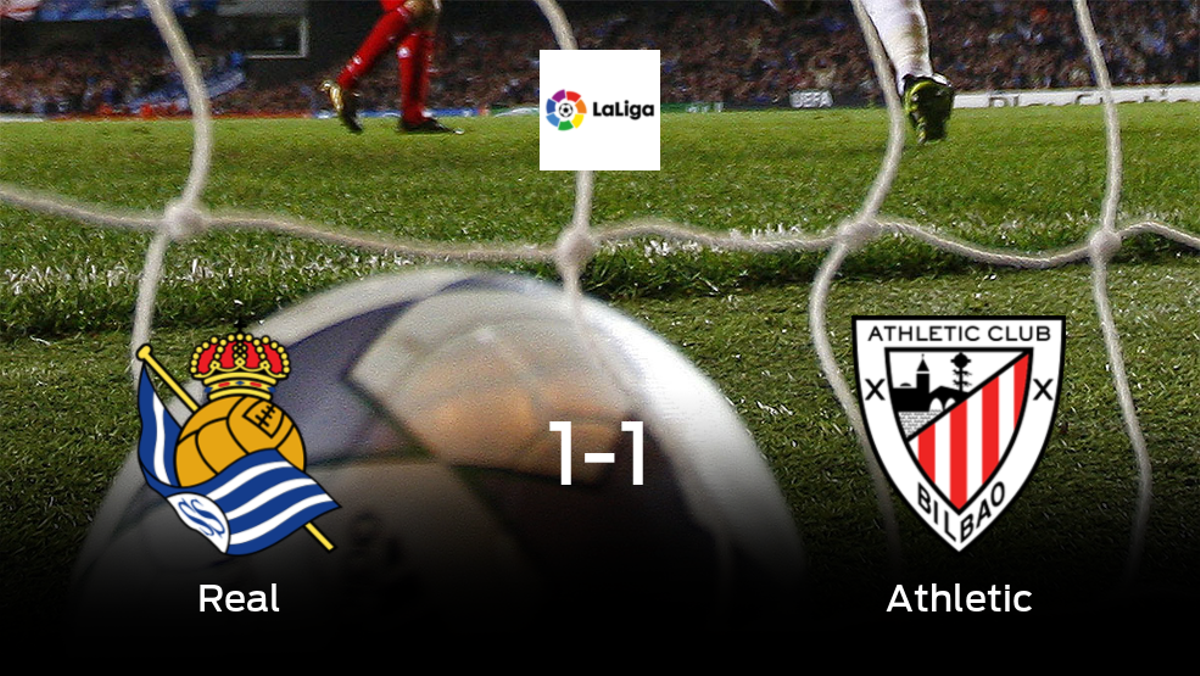 La Real Sociedad y el Athletic empatan 1-1 y se reparten los puntos La Real Sociedad y el Athletic empatan 1-1 y se reparten los puntos