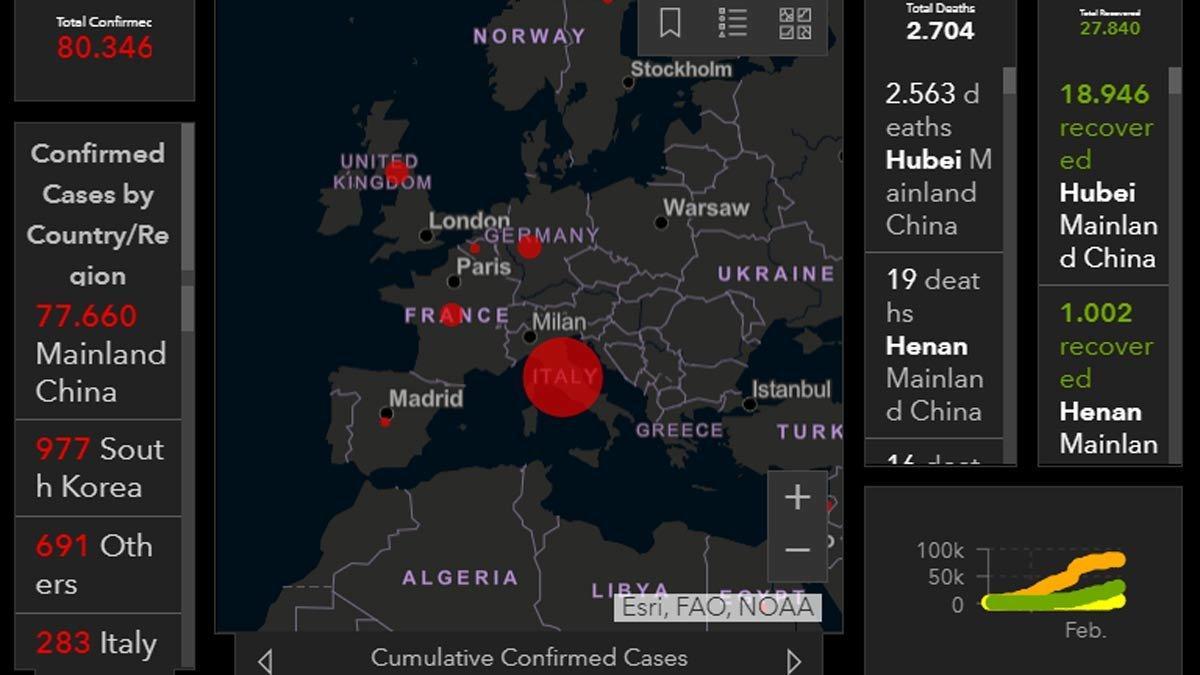 Mapa del coronavirus: Així s'està propagant l'epidèmia pel món