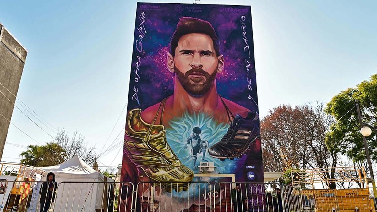 Mural dedicado a Messi en Rosario.