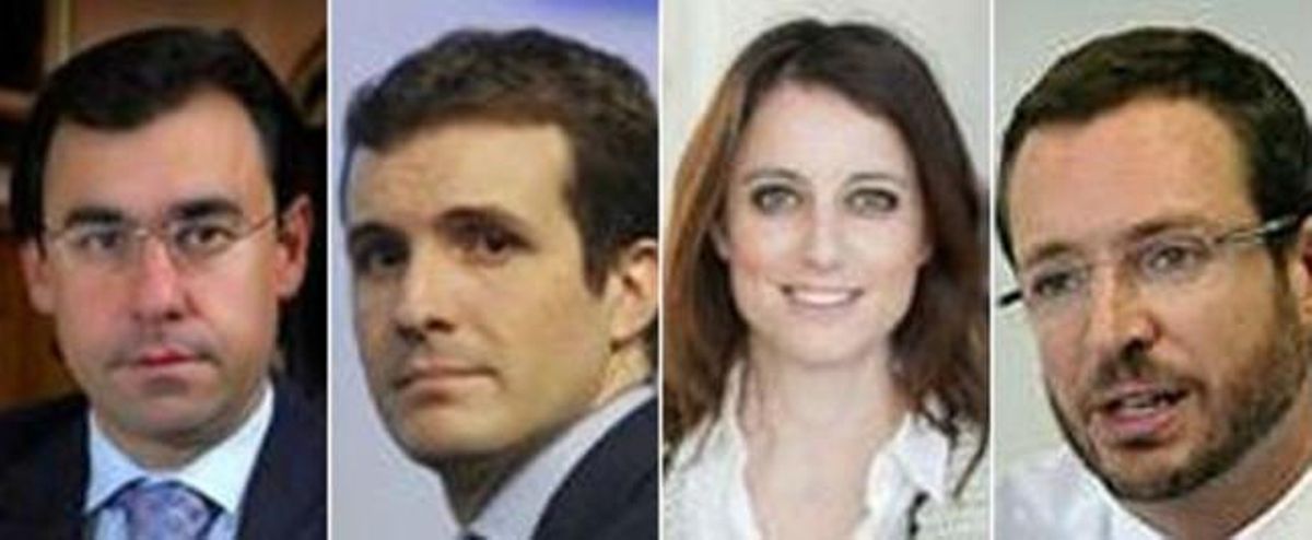 Fernando Martínez Maíllo, Pablo Casado, Andrea Levy y Javier Maroto. Fernando Martínez Maíllo, Pablo Casado, Andrea Levy y Javier Maroto.