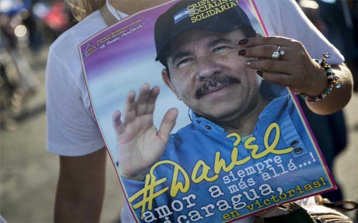 Imagen de propaganda del presidente de Nicargaua Daniel Ortega.