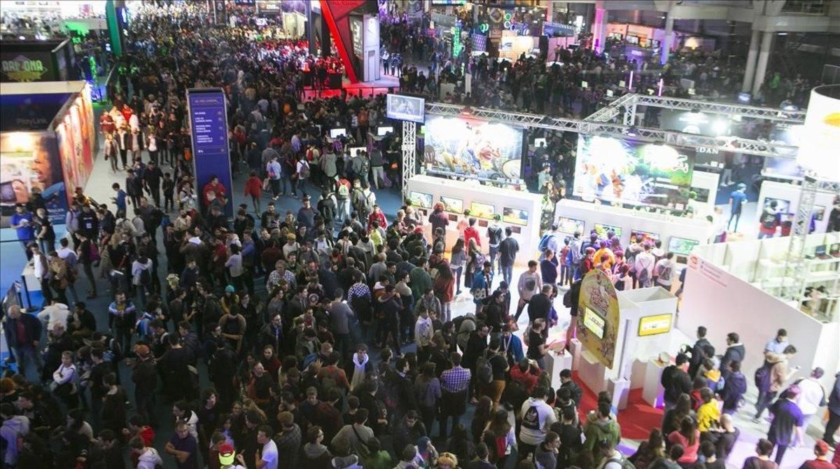 Imagen aérea de la feria Barcelona Games World, el pasado sábado. Imagen aérea de la feria Barcelona Games World, el pasado sábado.