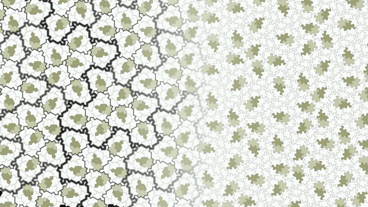 Mosaico con la forma geométrica inédita descubierta por David Smith un jubilado británico de 64 años aficionado a las matemáticas. 
