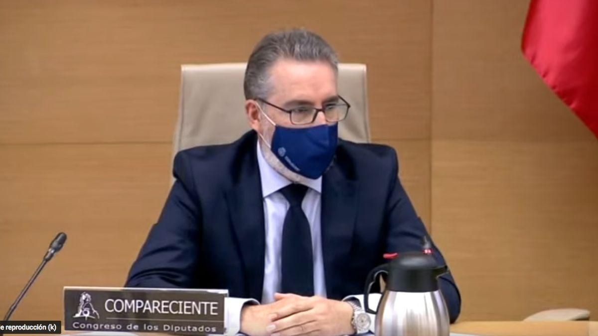 El comisario general de Información de la Policía, Eugenio Pereiro, durante su comparecencia en la comisión Kitchen del Congreso. El comisario general de Información de la Policía, Eugenio Pereiro, durante su comparecencia en la comisión Kitchen del Congreso.