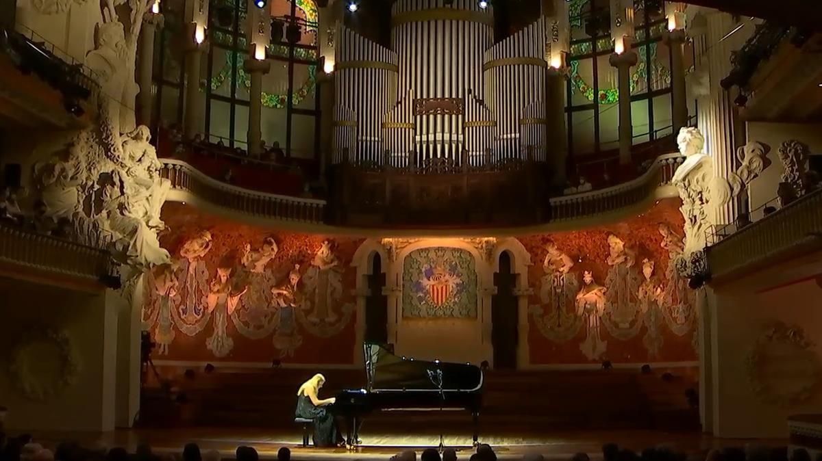 Valentina Lisitsa en su actuación en el Palau de la Música. Valentina Lisitsa en su actuación en el Palau de la Música.
