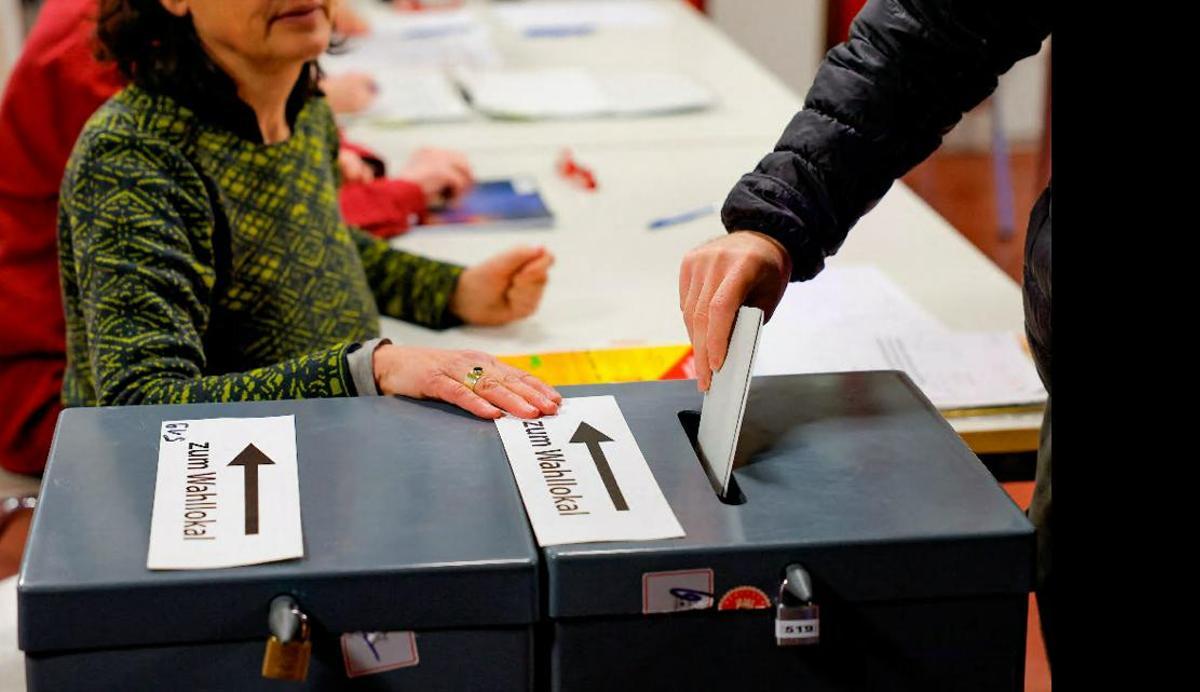 Imagen de las elecciones celebras hoy en Berlín.