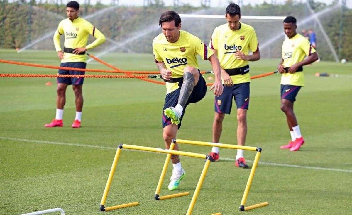 Messi, en un entrenamiento a principios de semana. Messi, en un entrenamiento a principios de semana.