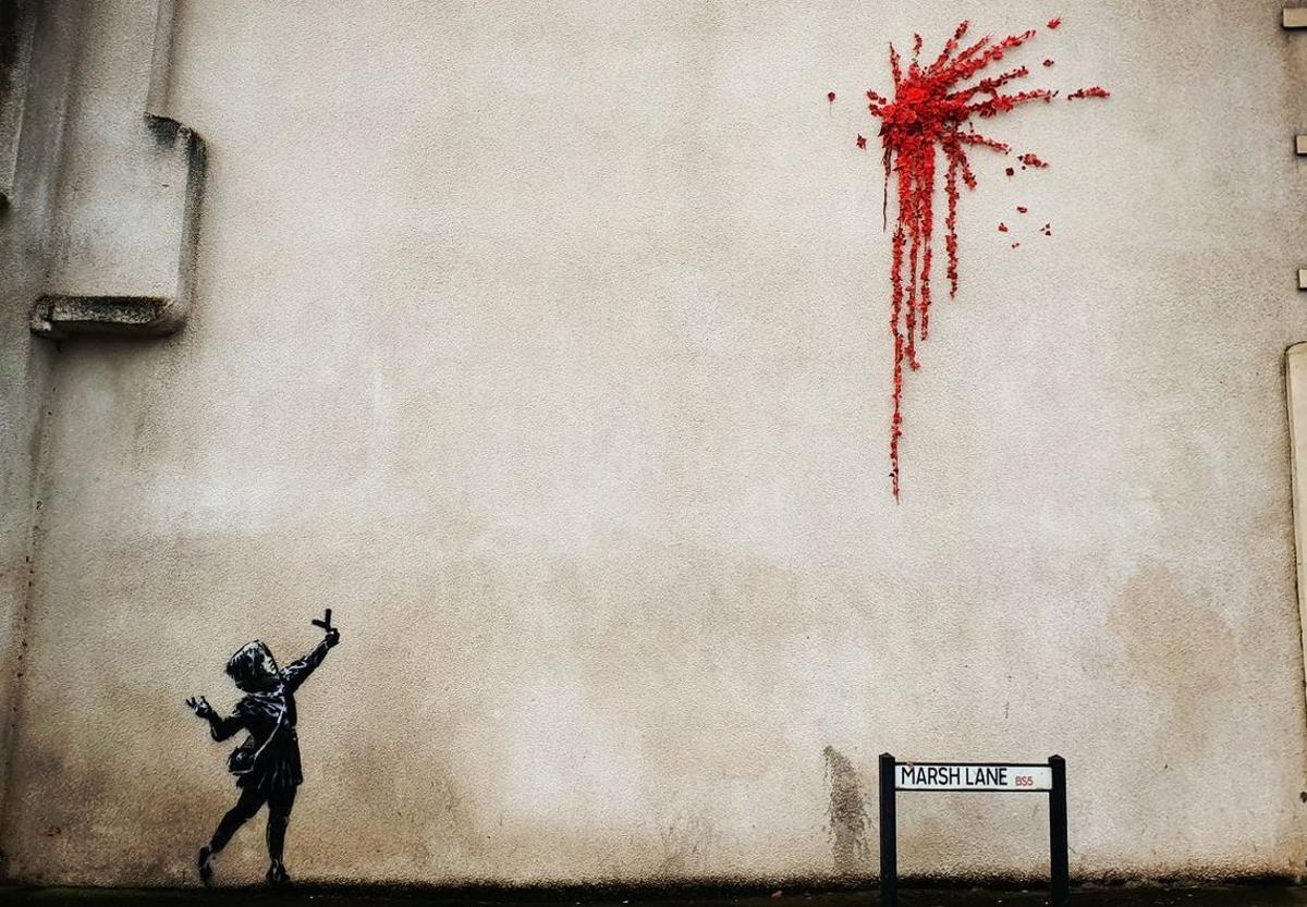 La obra de Banksy por el Día de San Valentín, en Bristol.