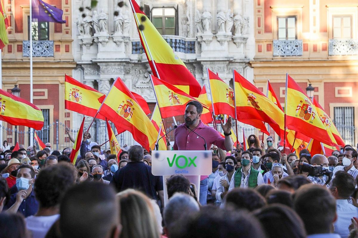 El líder de Vox, Santiago Abascal, en un mitin este fin de semana en Sevilla El líder de Vox, Santiago Abascal, en un mitin este fin de semana en Sevilla