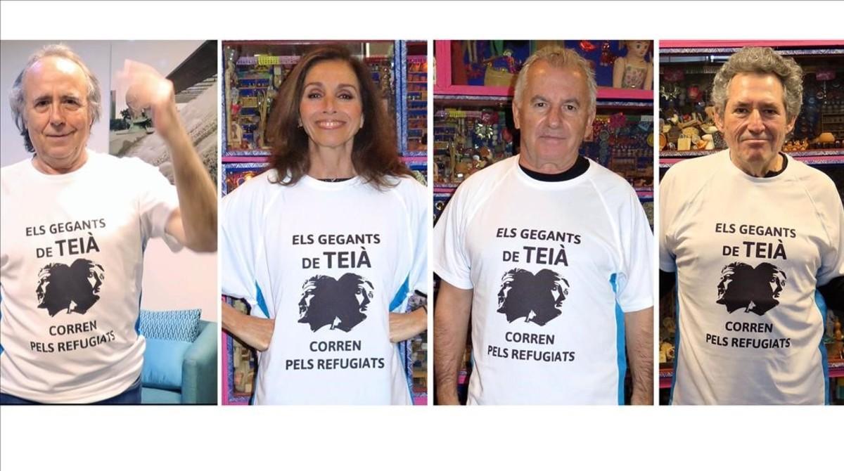 Siesta asentamiento Claraboya Gegants' y artistas se enfundan una camiseta solidaria en el maratón
