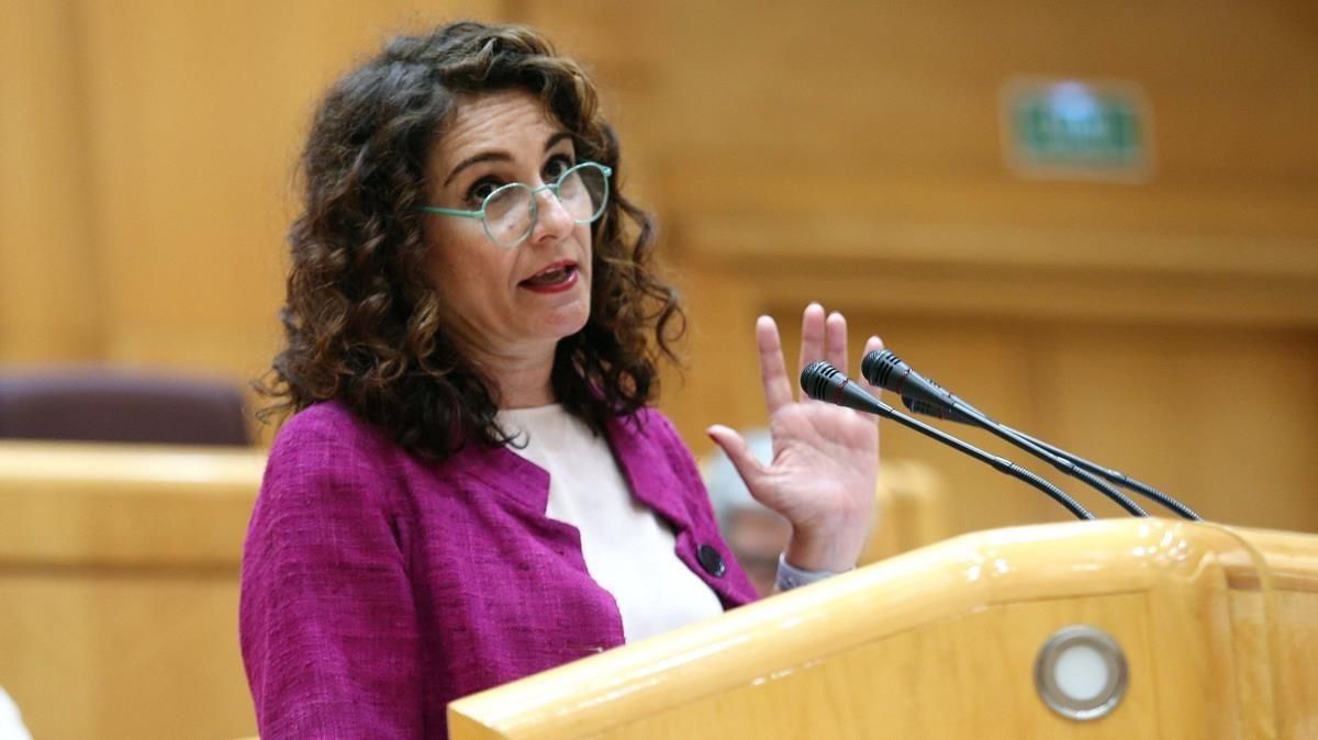 La ministra de Hacienda, María Jesús Montero, durante una comparecencia en el Senado. La ministra de Hacienda, María Jesús Montero, durante una comparecencia en el Senado.