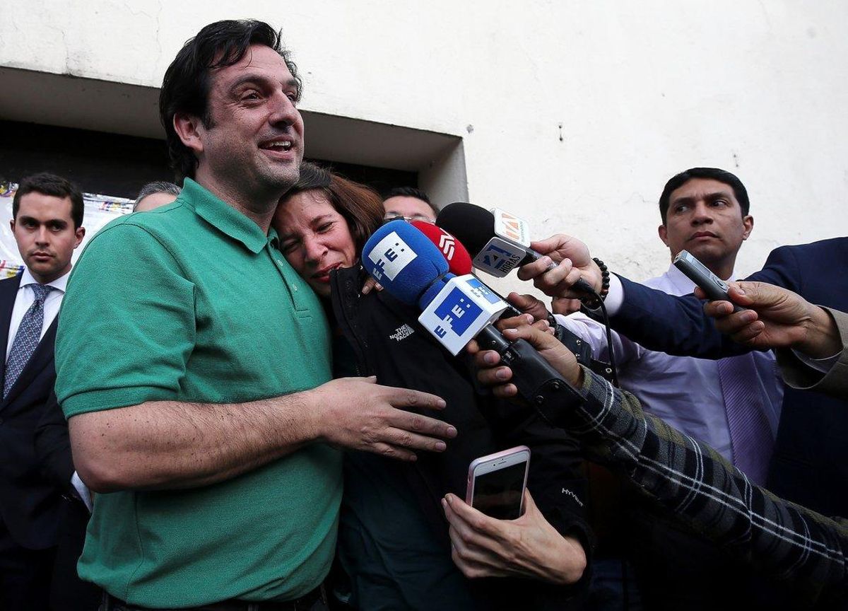 Paul Ceglia luego de recuperar su libertad en Ecuador. Paul Ceglia luego de recuperar su libertad en Ecuador.