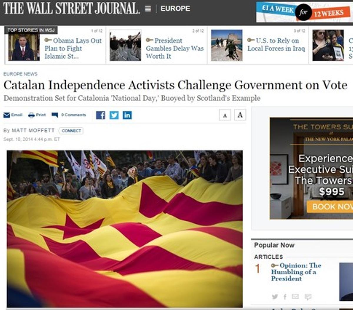 El diario económico líder en EEUU augura una crisis constitucional en España.