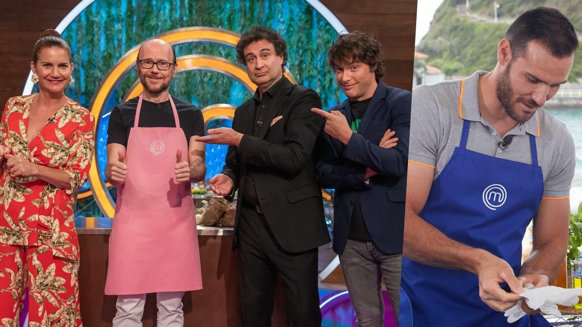 Santiago Segura con el jurado de ’Masterchef Celebrity’ y Saúl Craviotto. Santiago Segura con el jurado de ’Masterchef Celebrity’ y Saúl Craviotto.