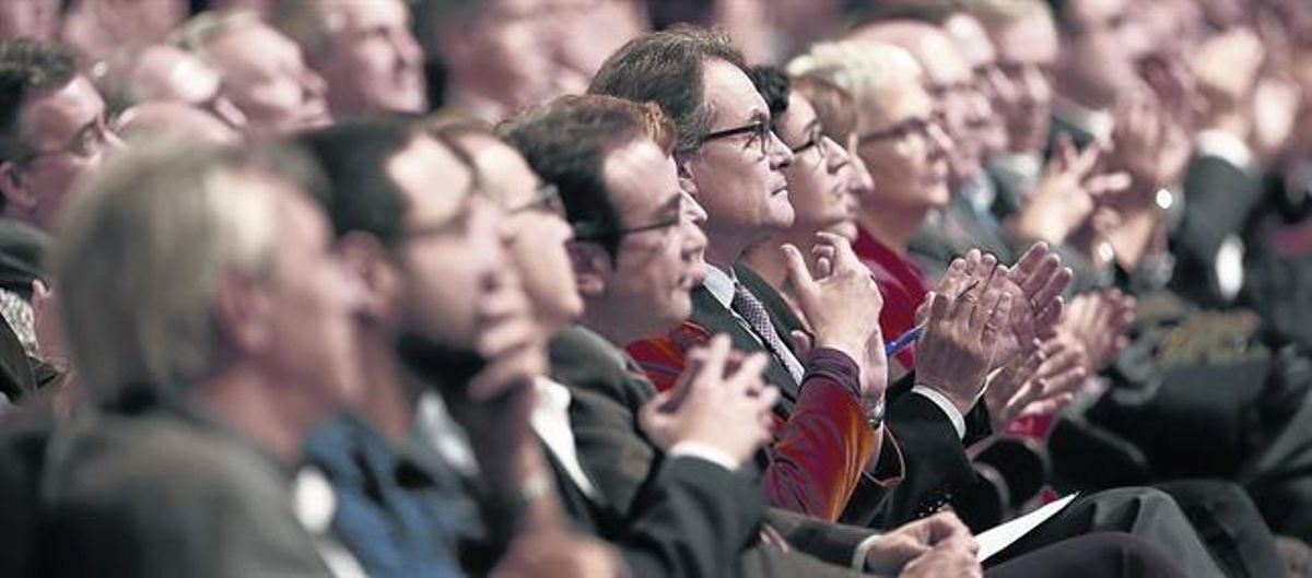 Artur Mas, el pasado martes, durante la conferencia de Oriol Junqueras. Artur Mas, el pasado martes, durante la conferencia de Oriol Junqueras.