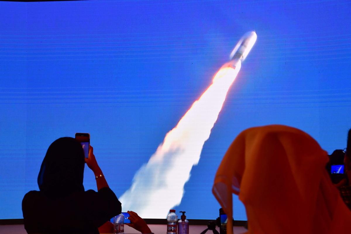 Imagen del lanzamiento de la sonda ’Hope’, en agosto del 2020 en Dubái. Imagen del lanzamiento de la sonda ’Hope’, en agosto del 2020 en Dubái.