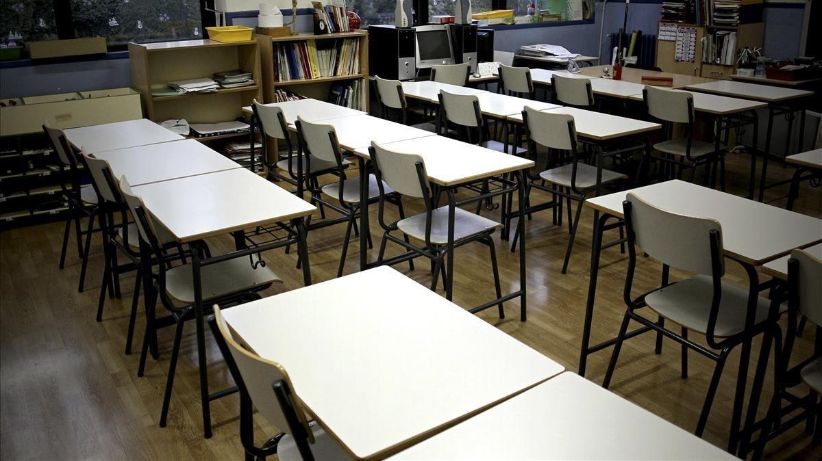 Un aula de colegio vacía. Un aula de colegio vacía.