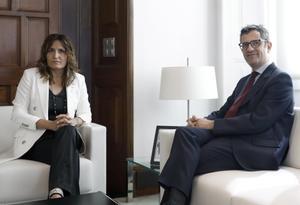 El ministro de la Presidencia, Félix Bolaños y la consellera catalana de la Presidencia, Laura Vilagrà, se reúnen para preparar la próxima reunión entre los presidentes del Gobierno y de la Generalitat