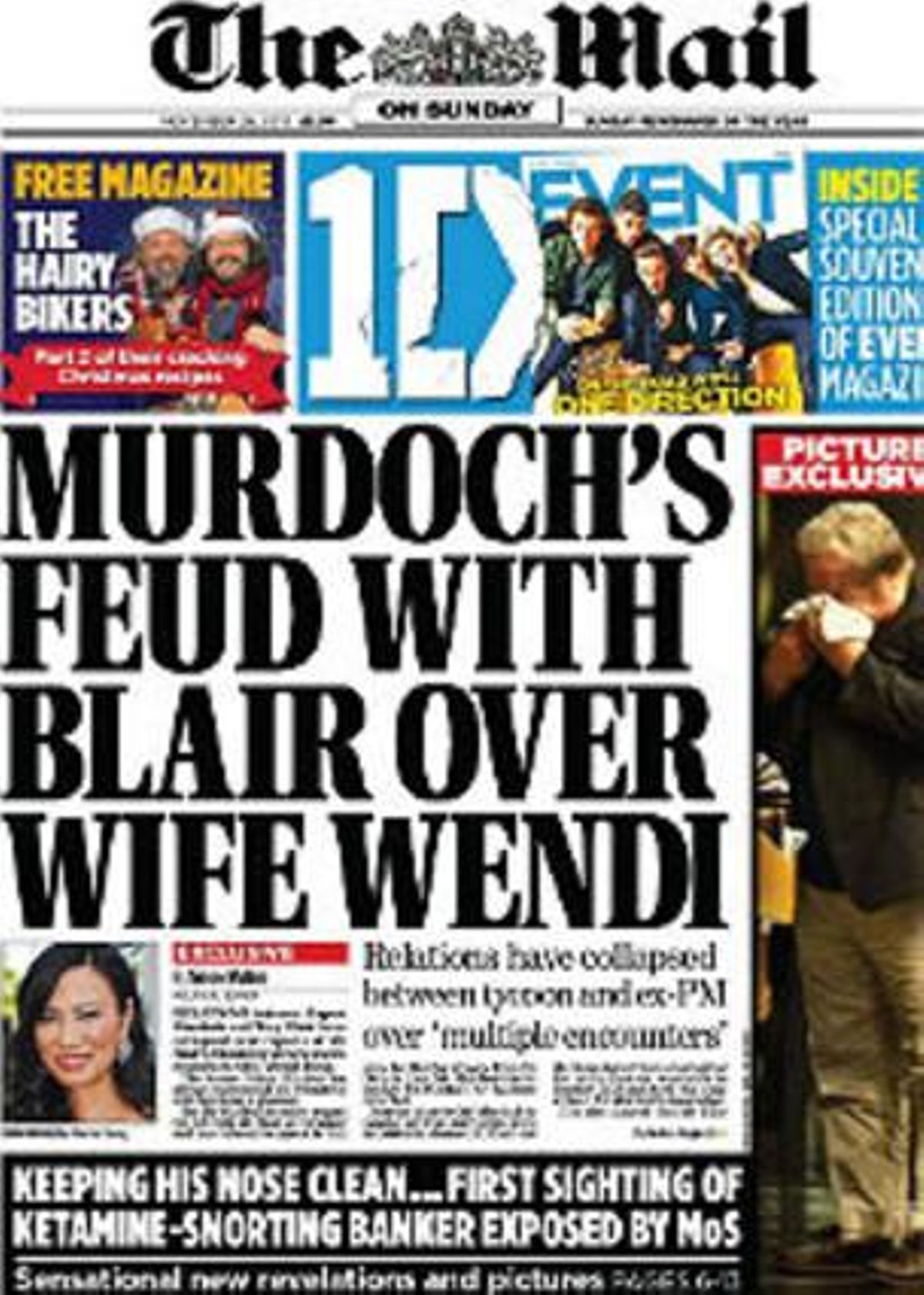 La portada de ’The Mail on Sunday’. La portada de ’The Mail on Sunday’.
