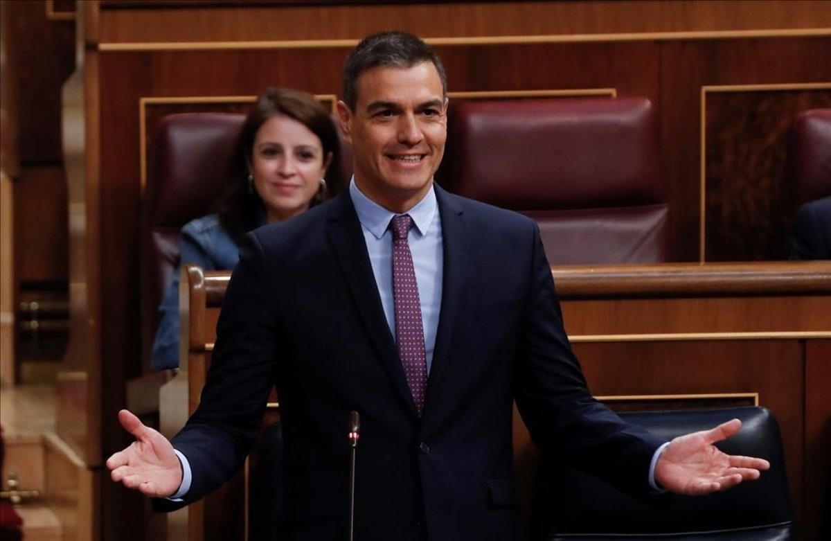 Pedro Sánchez, este miércoles en el Congreso. Pedro Sánchez, este miércoles en el Congreso.