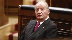 El rey emérito, Juan Carlos I, en el acto conmemorativo del 40º aniversario de la Constitución de 1978 en el Congreso, el 6 de diciembre de 2018.