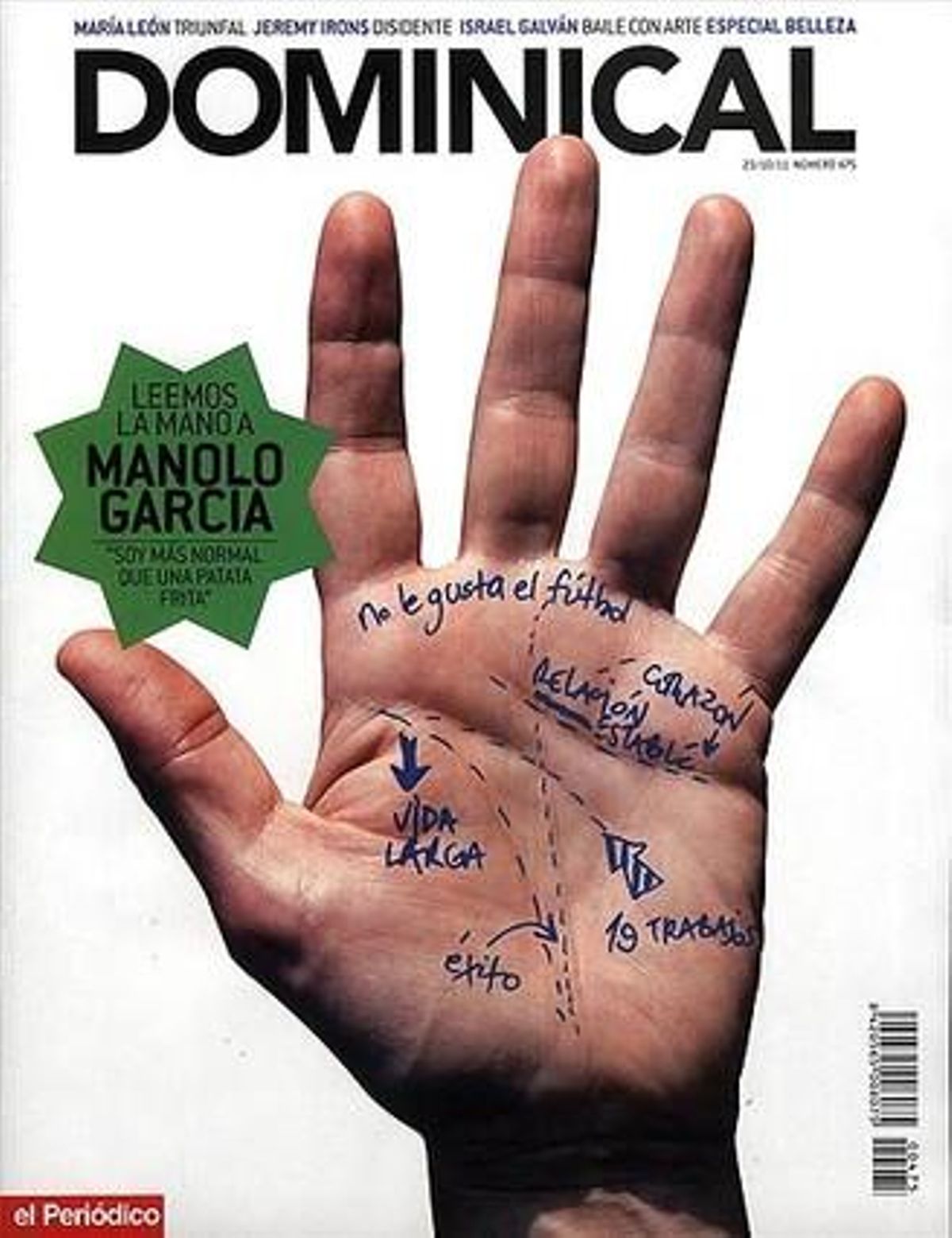 'Dominical' lee la mano a Manolo García 'Dominical' lee la mano a Manolo García