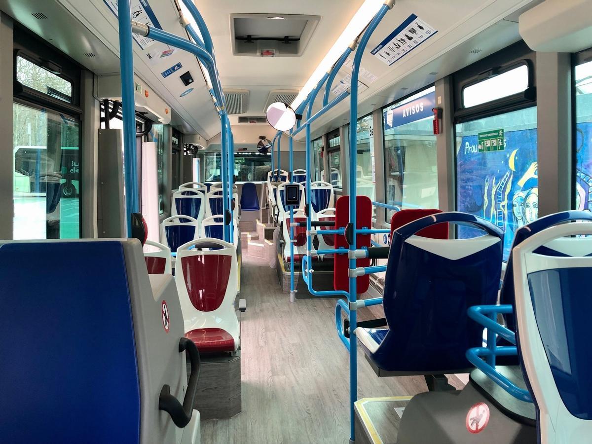 Imagen del interior de un autobús urbano de Mataró