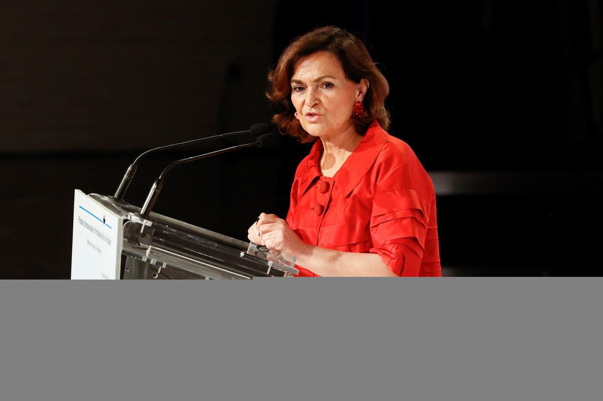 La vicepresidenta primera del Gobierno, Carmen Calvo, asiste a la entrega de los XXXVIII Premios Internacionales de Periodismo Rey de España, este 9 de junio de 2021 en Madrid. La vicepresidenta primera del Gobierno, Carmen Calvo, asiste a la entrega de los XXXVIII Premios Internacionales de Periodismo Rey de España, este 9 de junio de 2021 en Madrid.