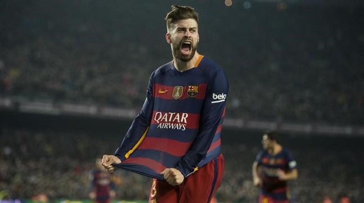 Gerard Piqué celebra un gol ante el Athletic Gerard Piqué celebra un gol ante el Athletic