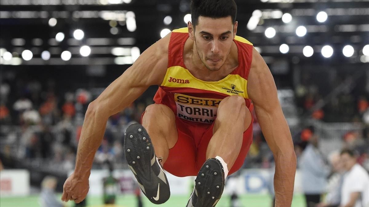 Pablo Torrijos, durante un campeonato de atletismo en Portland. Pablo Torrijos, durante un campeonato de atletismo en Portland.