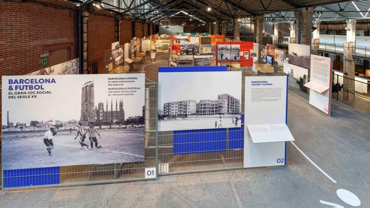 Aspecto general de esta exposición sobre la relación entre Barcelona y el fútbol. Aspecto general de esta exposición sobre la relación entre Barcelona y el fútbol.