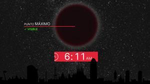 Así se verá el eclipse lunar en Barcelona.