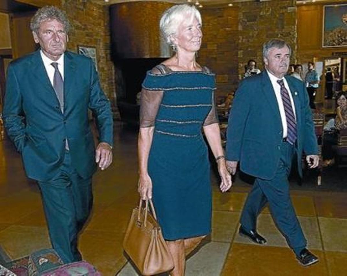 Lagarde, a su llegada al seminario económico de la Reserva Federal de Kansas, el viernes, en Jackson Hole. Lagarde, a su llegada al seminario económico de la Reserva Federal de Kansas, el viernes, en Jackson Hole.