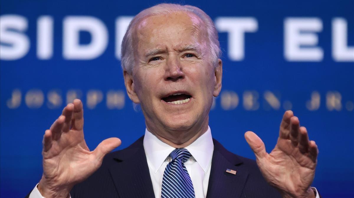 El presidente electo de EEUU, Joe Biden, este jueves al anunciar los nombres de los nuevos altos cargos del Departamento de Justicia El presidente electo de EEUU, Joe Biden, este jueves al anunciar los nombres de los nuevos altos cargos del Departamento de Justicia
