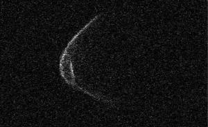 Imagen del asteroide (52768) 1998 OR 2 captada por un radar Dopller desde el observatorio de Arecibo. 