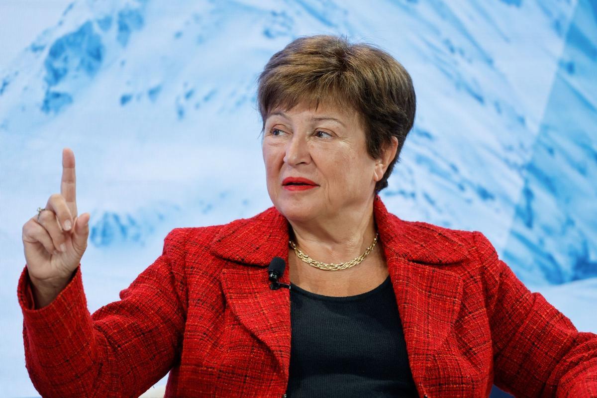 La directora gerente del FMI, Kristalina Georgieva, este jueves, en Davos.